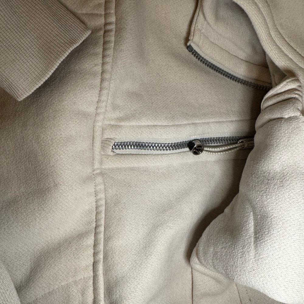 Lululemon Athletica White Half-Zip Hoodie Sweatshirt - Picture 3 of 7